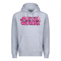 Heather Grey Breast Cancer Postal Worker Premium Hoodie - texasbilliewilder