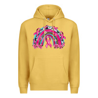 Antique Gold Breast Cancer Rainbow Premium Hoodie - texasbilliewilder