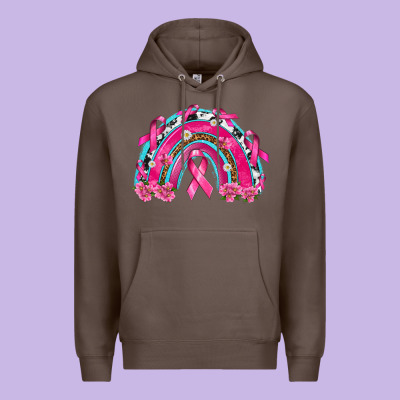 Breast Cancer Rainbow Premium Hoodie Designed By Texasbilliewilder