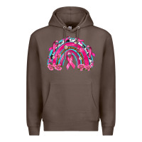 Coffee Breast Cancer Rainbow Premium Hoodie - texasbilliewilder