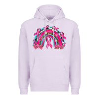 Lilac Breast Cancer Rainbow Premium Hoodie - texasbilliewilder