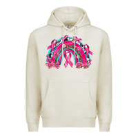 Oatmeal Heather Breast Cancer Rainbow Premium Hoodie - texasbilliewilder