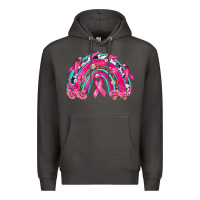 Smoke Breast Cancer Rainbow Premium Hoodie - texasbilliewilder