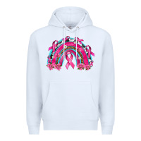 White Breast Cancer Rainbow Premium Hoodie - texasbilliewilder