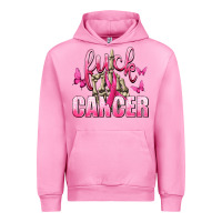 Fuchsia Pink Fuck Cancer with Butterflies Urban Hoodie - texasbilliewilder