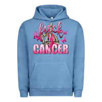 Pigment Pebble Blue Fuck Cancer with Butterflies Urban Hoodie - texasbilliewilder