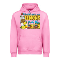 Fuchsia Pink when life gives you lemons grab the vodka Urban Hoodie - Zillion Design Studio