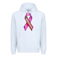 White Breast Cancer Ribbon American Football Premium Hoodie - texasbilliewilder