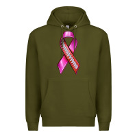 Army Green Breast Cancer Ribbon American Football Premium Hoodie - texasbilliewilder