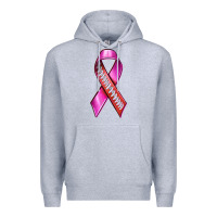 Heather Grey Breast Cancer Ribbon American Football Premium Hoodie - texasbilliewilder