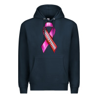 Navy Breast Cancer Ribbon American Football Premium Hoodie - texasbilliewilder