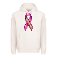 Pale Pink Breast Cancer Ribbon American Football Premium Hoodie - texasbilliewilder