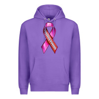 Purple Breast Cancer Ribbon American Football Premium Hoodie - texasbilliewilder