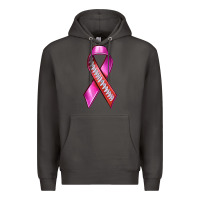 Smoke Breast Cancer Ribbon American Football Premium Hoodie - texasbilliewilder