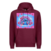 Burgundy stitch rainbow Premium Hoodie - Zillion Design Studio