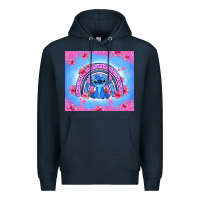 Navy stitch rainbow Premium Hoodie - Zillion Design Studio