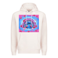 Pale Pink stitch rainbow Premium Hoodie - Zillion Design Studio