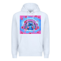 White stitch rainbow Premium Hoodie - Zillion Design Studio