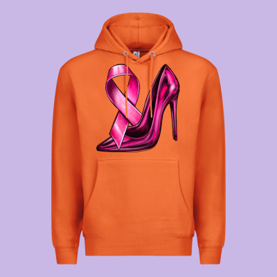Breast Cancer Ribbon And Heels Premium Hoodie Designed By Texasbilliewilder
