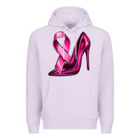 Lilac Breast Cancer Ribbon and Heels Premium Hoodie - texasbilliewilder