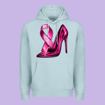 Breast Cancer Ribbon And Heels Premium Hoodie Designed By Texasbilliewilder