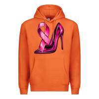Carrot Breast Cancer Ribbon and Heels Premium Hoodie - texasbilliewilder