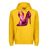 Lemon Breast Cancer Ribbon and Heels Premium Hoodie - texasbilliewilder
