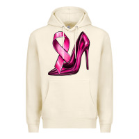 Tofu Breast Cancer Ribbon and Heels Premium Hoodie - texasbilliewilder