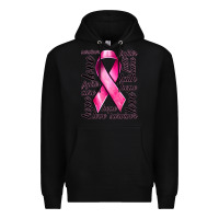 Black Breast Cancer Ribbon Hope Love Faith Premium Hoodie - texasbilliewilder