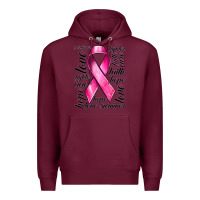 Burgundy Breast Cancer Ribbon Hope Love Faith Premium Hoodie - texasbilliewilder