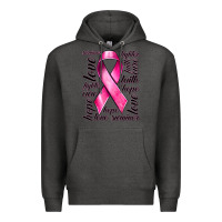 Charcoal Heather Breast Cancer Ribbon Hope Love Faith Premium Hoodie - texasbilliewilder