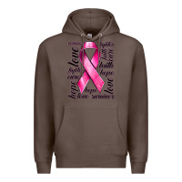 Coffee Breast Cancer Ribbon Hope Love Faith Premium Hoodie - texasbilliewilder