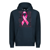 Navy Breast Cancer Ribbon Hope Love Faith Premium Hoodie - texasbilliewilder