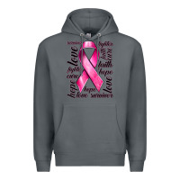 Rock Breast Cancer Ribbon Hope Love Faith Premium Hoodie - texasbilliewilder