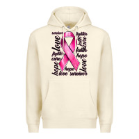 Sandshell Breast Cancer Ribbon Hope Love Faith Premium Hoodie - texasbilliewilder