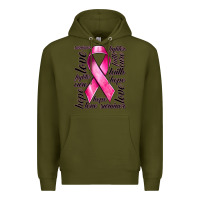 Army Green Breast Cancer Ribbon Hope Love Faith Premium Hoodie - texasbilliewilder
