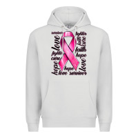 Dove Grey Breast Cancer Ribbon Hope Love Faith Premium Hoodie - texasbilliewilder