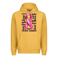 Mustard Breast Cancer Ribbon Hope Love Faith Premium Hoodie - texasbilliewilder