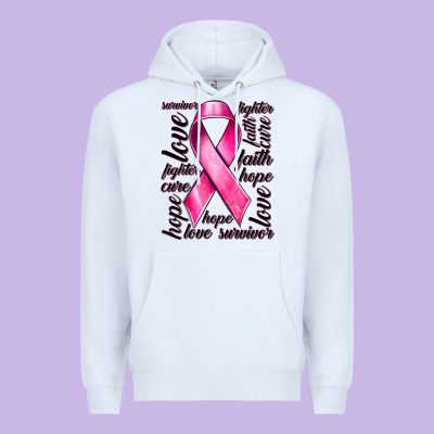 Breast Cancer Ribbon Hope Love Faith Premium Hoodie Designed By Texasbilliewilder