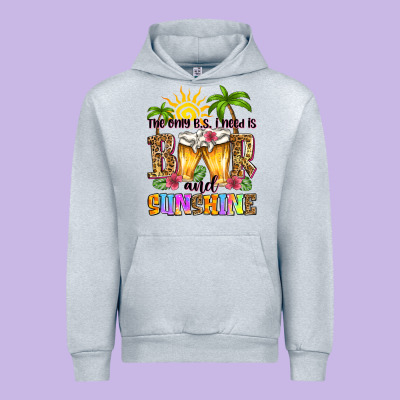 The Only B.s. I Need Is Beer And Sunshine Urban Hoodie Designed By Zillion Design Studio