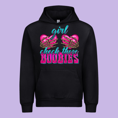 Girl Check Those Boobies Urban Hoodie Designed By Texasbilliewilder