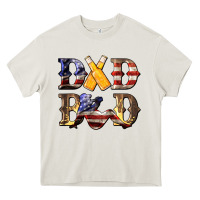 Cream American Flag Dad Bod Heavy Core Tee - LillyAllenDesigns