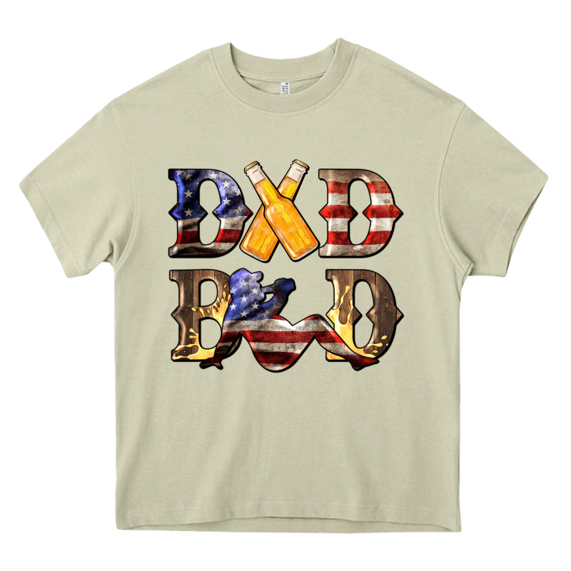American Flag Dad Bod Heavy Core Tee by LillyAllenDesigns | Teevron