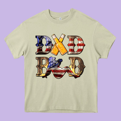 American Flag Dad Bod Heavy Core Tee Designed By Lillyallendesigns