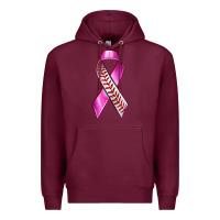 Burgundy Breast Cancer Ribbon Baseball Premium Hoodie - texasbilliewilder