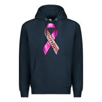 Navy Breast Cancer Ribbon Baseball Premium Hoodie - texasbilliewilder