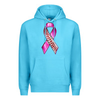 Ocean Blue Breast Cancer Ribbon Baseball Premium Hoodie - texasbilliewilder