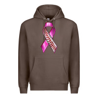 Coffee Breast Cancer Ribbon Baseball Premium Hoodie - texasbilliewilder