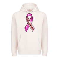 Pale Pink Breast Cancer Ribbon Baseball Premium Hoodie - texasbilliewilder