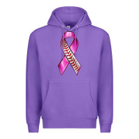 Purple Breast Cancer Ribbon Baseball Premium Hoodie - texasbilliewilder